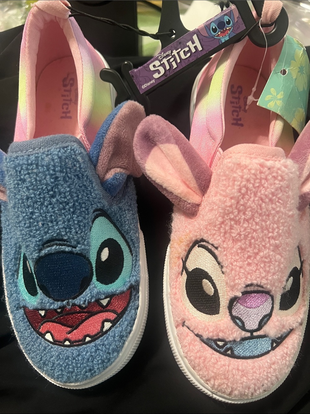 New with tags..Disney Stitch Plush Slip-On Kids Shoes - Blue & Pink